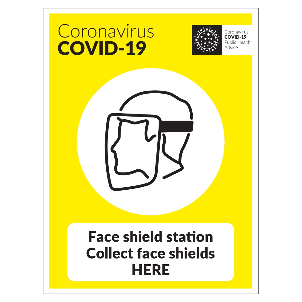 COVID19 Face Shield Station Sign